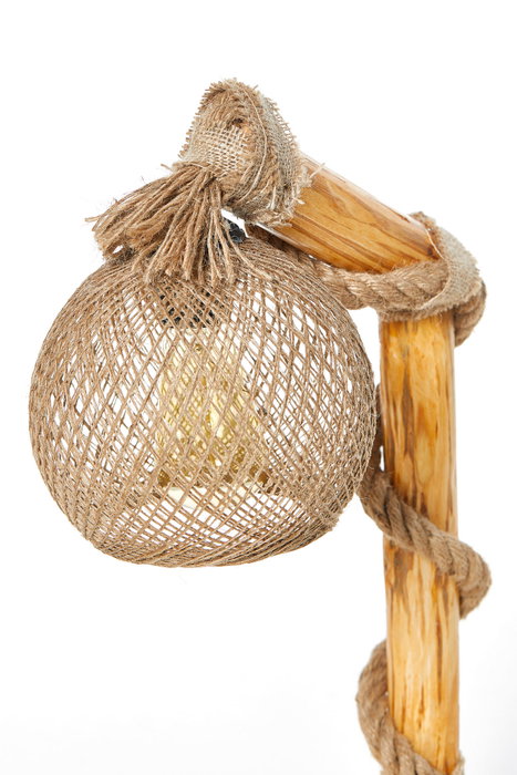 Opviq Lámpara de pie Canata con cuerpo de madera y tapa de yute Opviq Lámpara de pie Canata con cuerpo de madera y tapa de yute